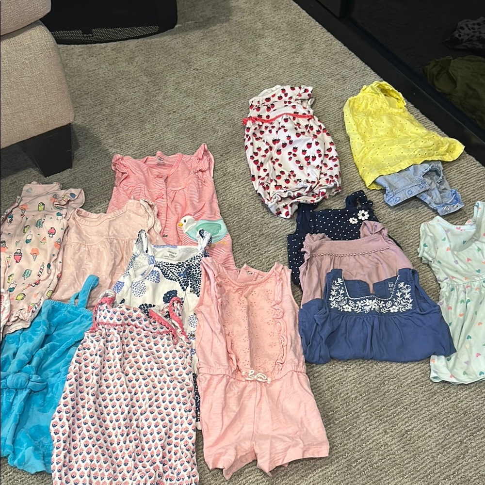 Assorted 18 Mo Girl Baby Rompers and Outfits